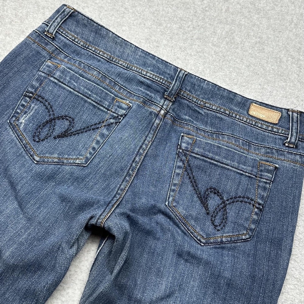 Refuge Jeans Womens 9 R Blue Bootcut Stretch Denim Embroidered Pockets Low Rise